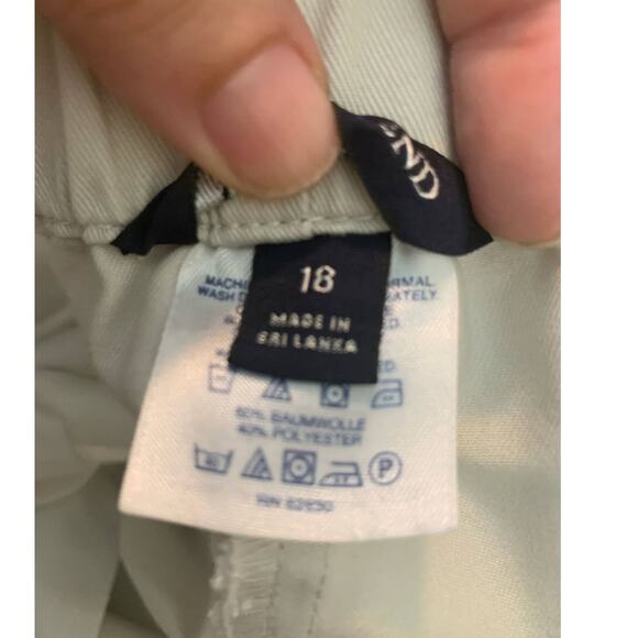 Lands' End beige cropped elastic waist pants size 18 - Picture 3 of 10